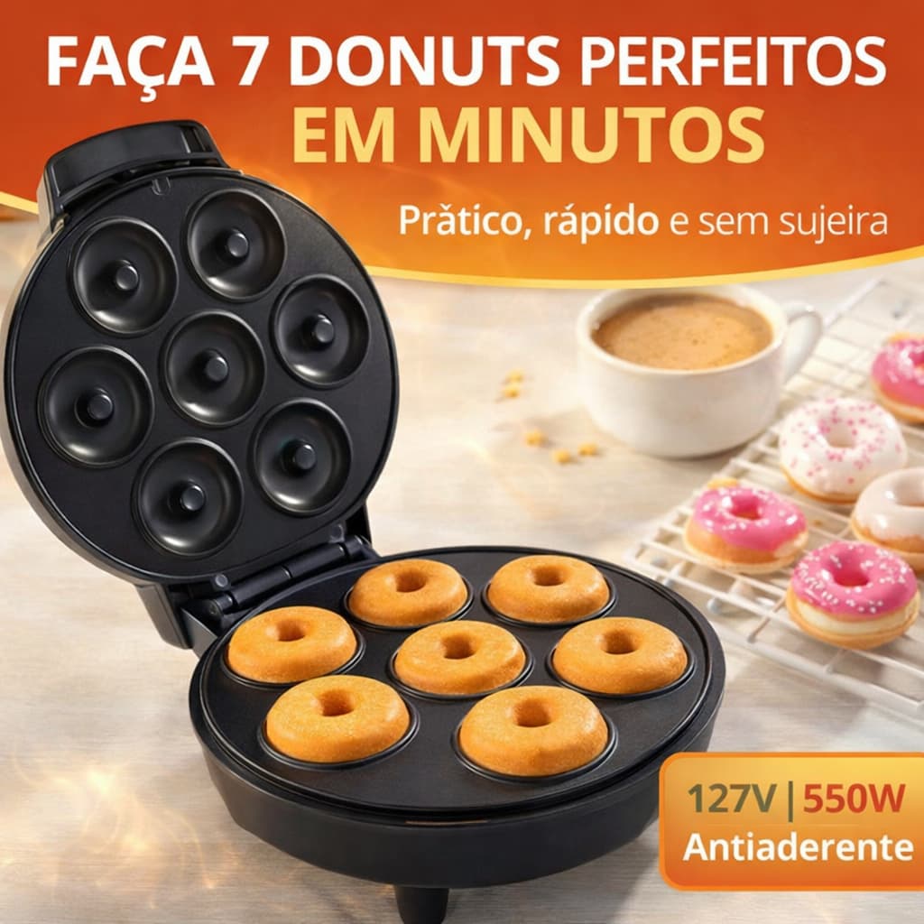 Máquina de Donuts Fábrica de Mini Rosquinha 127v - (Cores Sortidas)