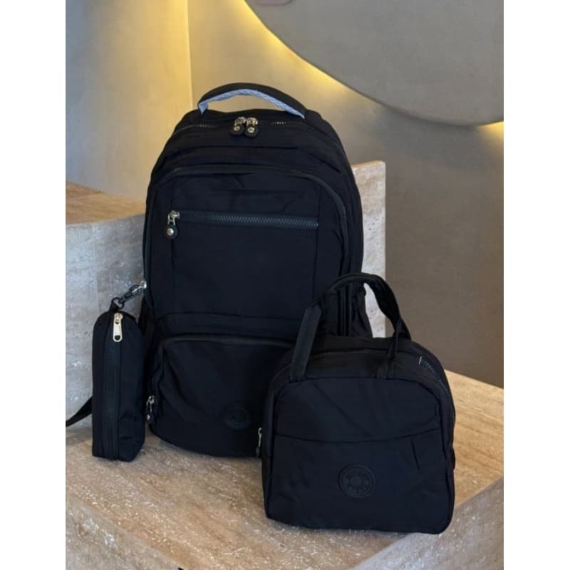 kit Mochila Femenina Juvenil grande viagem alça Costa + bolsa Térmica