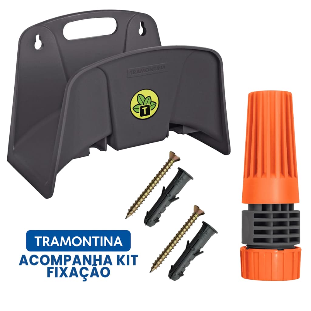 Kit Suporte Fixo para Mangueira e Esguicho Rosqueado 1/2 20mm Tramontina