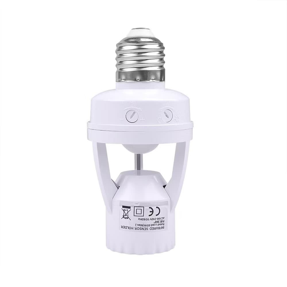 Sensor de Movimento para lâmpada Soquete E27 c/ sensor de presença Bivolt 110V~220V Max 60W