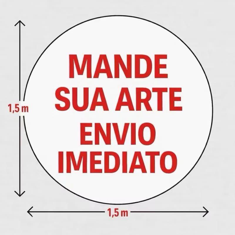 Painel redondo em tecido sublimado 1,50 x 1,50 Personalizado Sua Arte