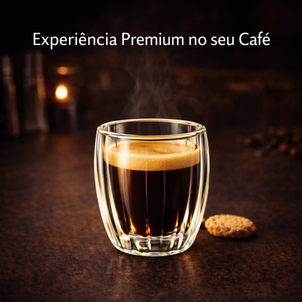 Kit 2 Copos Café 90ml Vidro Borossilicato Resistente ao Calor Design Moderno Presente Sofisticado