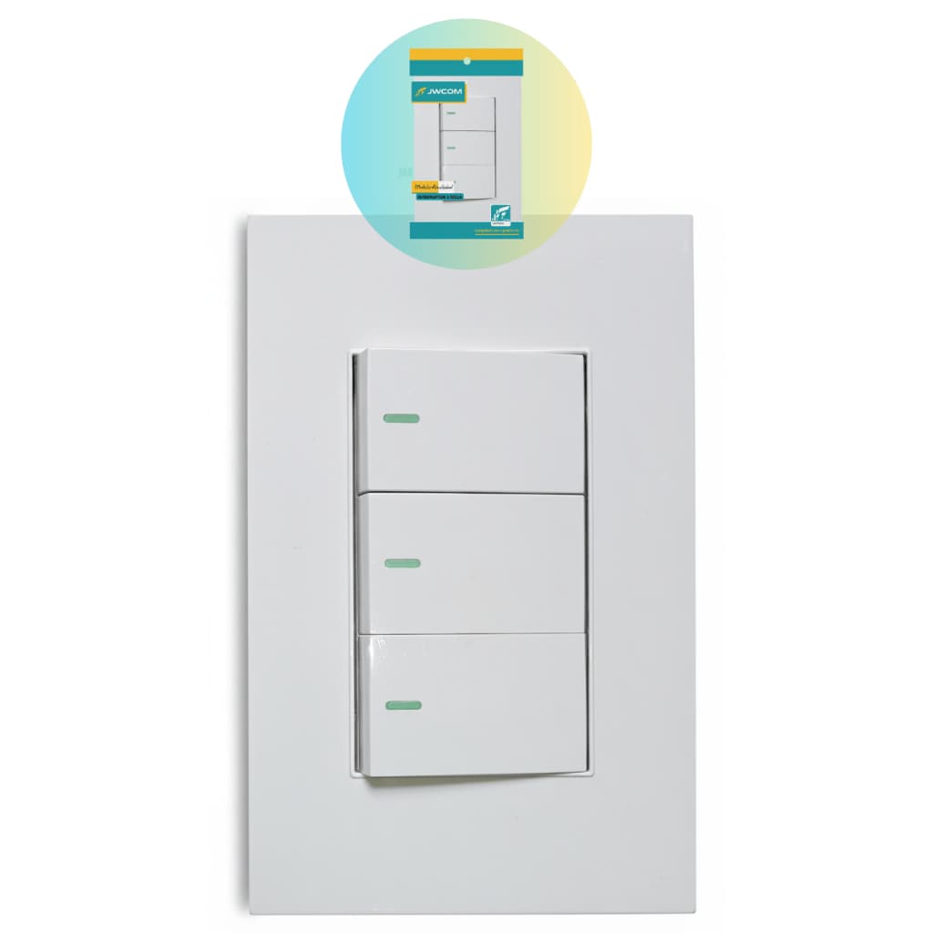Interruptor De Parede 3 Teclas Com Placa 4x2