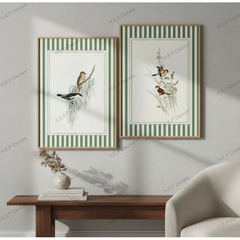 Kit 2 Quadros Decorativos 40x60cm MDF 3mm - Estilo Boho e Vintage - Com Fita Dupla Face (Não Fura Parede)