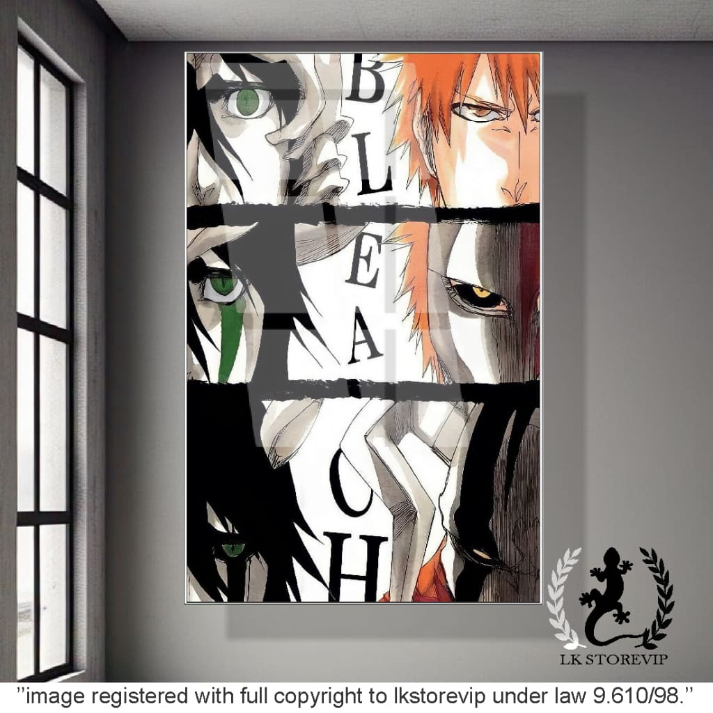 Quadro placa decorativa  Bleach anime 60x40 Alta Qualidade 8k premium