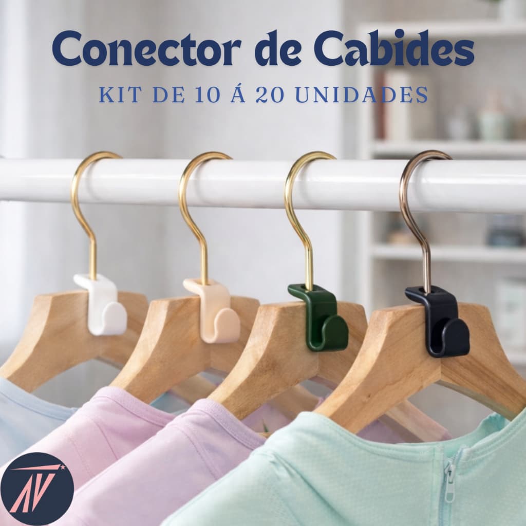 Organizador de Cabides Guarda Roupa Economiza Espaço Kit Multiuso