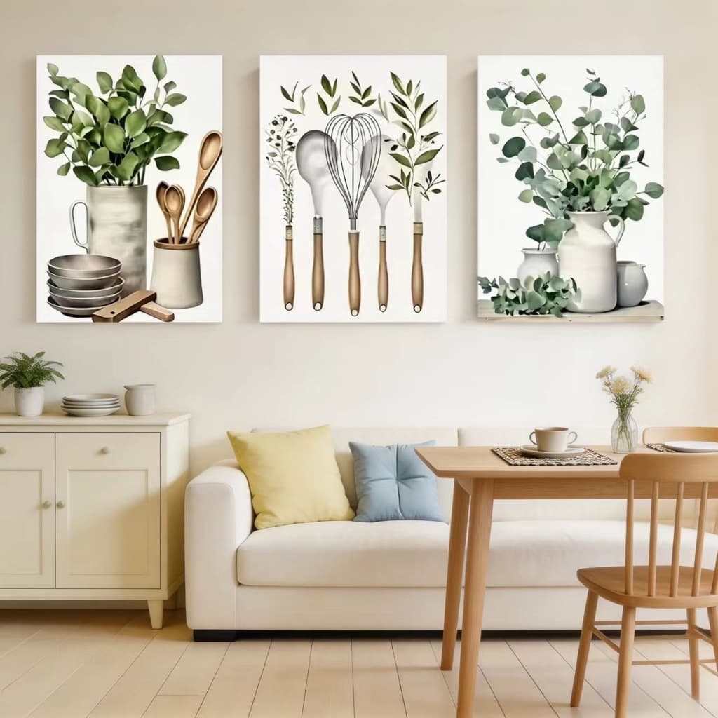 Kit 3 Quadros Decorativos Talheres De Cozinha Decorativos Para Quarto  Sala e Cozinha​