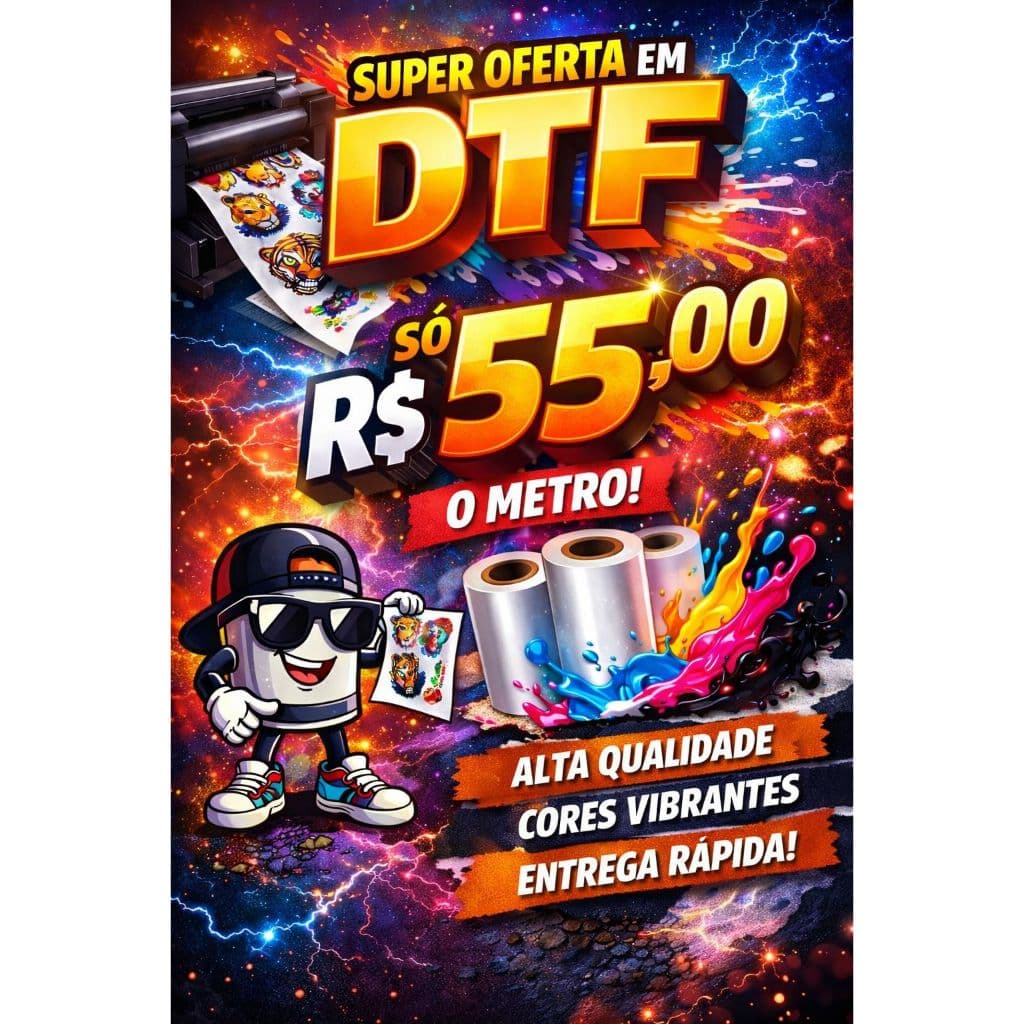 DTF Premium por Metro – Impressão Alta Definição | Cores Vibrantes e Entrega Rápida