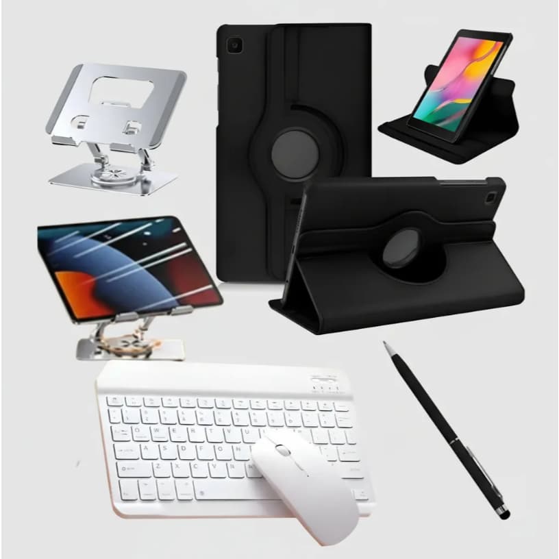 Case P/ Galaxy Tab A11 Plus + Teclado E Mouse + Caneta + Sup Preto / Branco