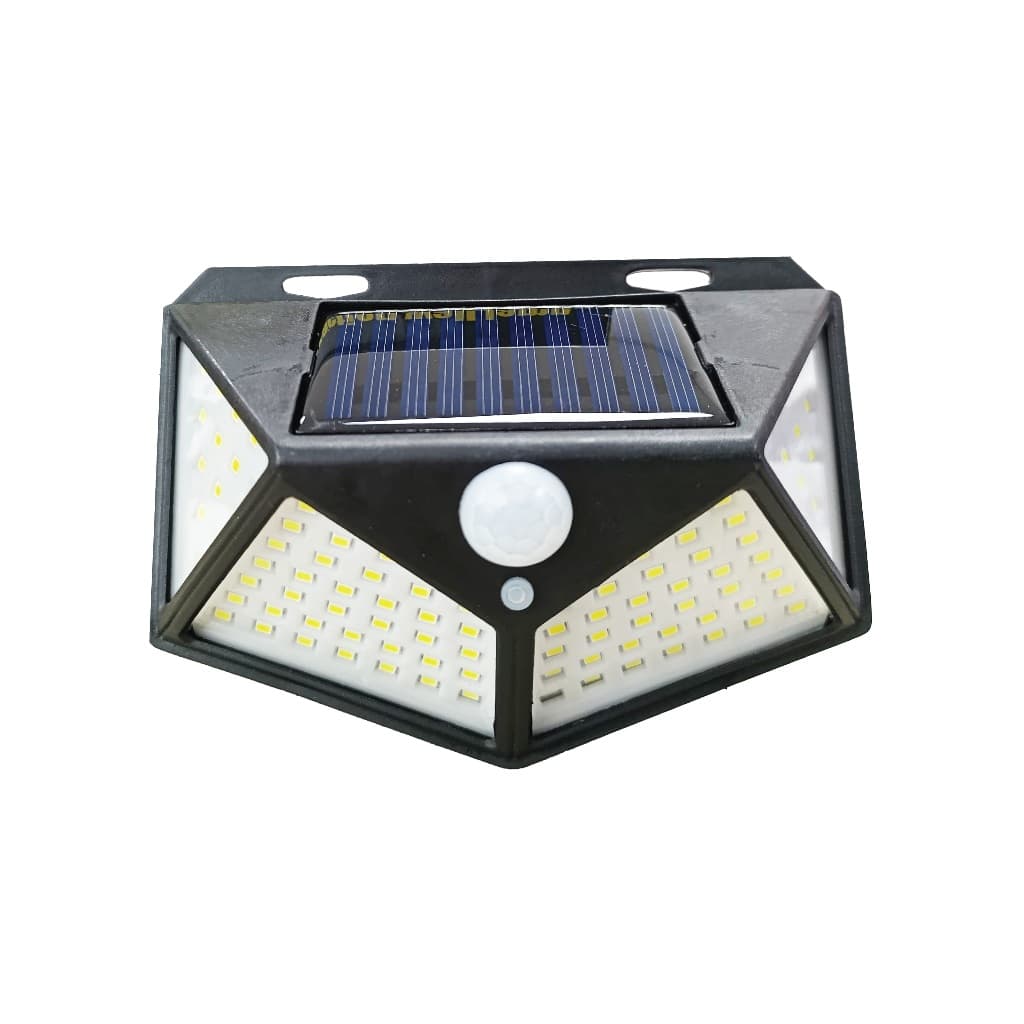 Luminária Solar Parede 100 Leds Sensor Presença Com 3 Funções Refletor Arandela Lâmpada