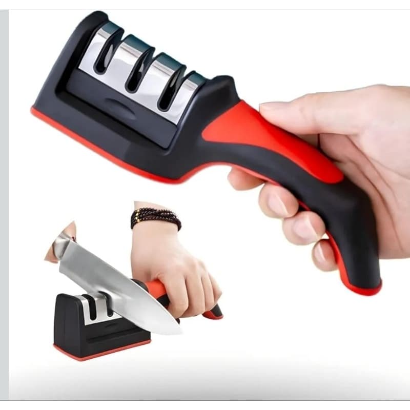 Afiador De Facas Profissional Manual 3 Estágios Amolador Rápido Oasis Ergonômico Cozinha