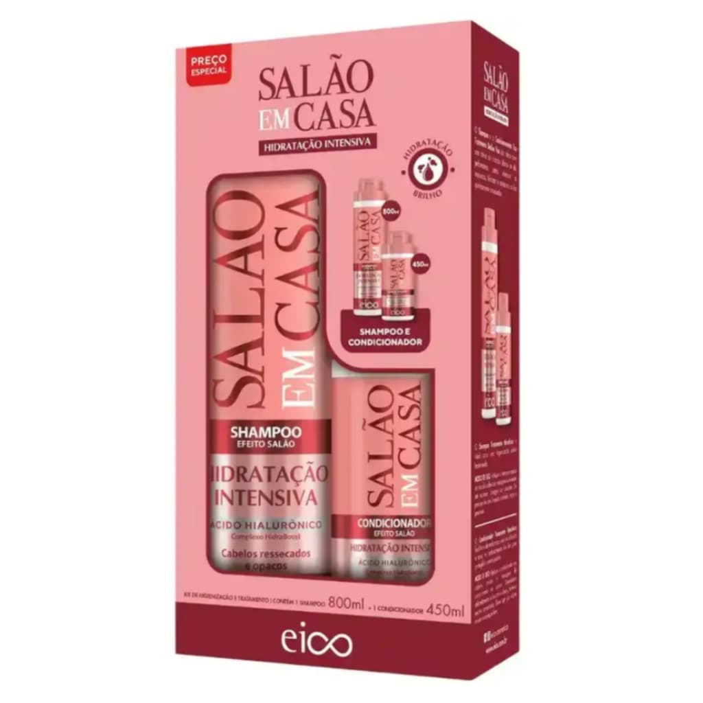 Kit Shampoo e Condicionador Eico Salão em Casa - Hidratação Intensiva
