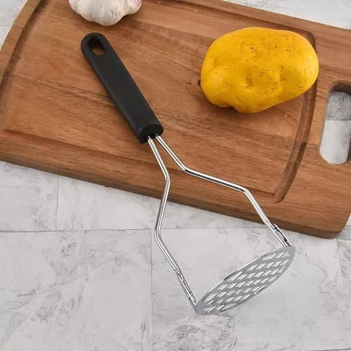 Amassador de Batatas e Legumes Manual em Aço Inox Cabo de Plástico Cozinha