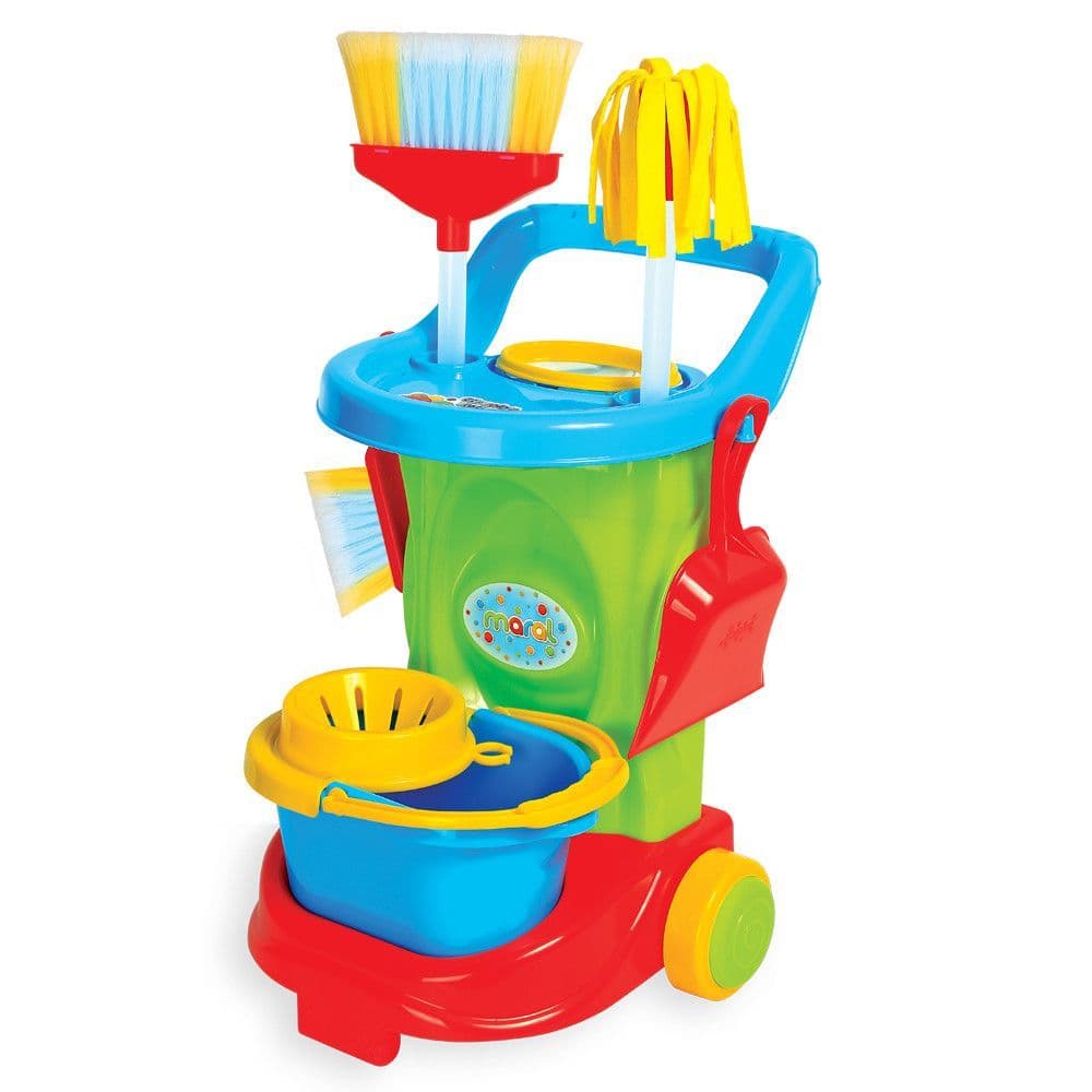 Carrinho De Limpeza Infantil Brinquedo meninos e meninas Maral Cleaning Trolley Colorido