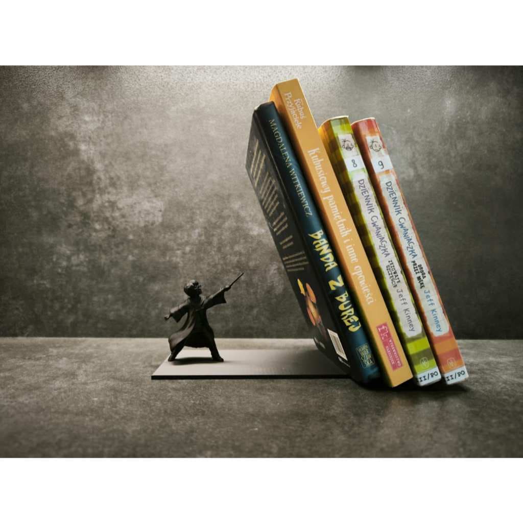 Apoio Mágico de Livros Harry Potter – Suporte Decorativo para Estante de Fãs