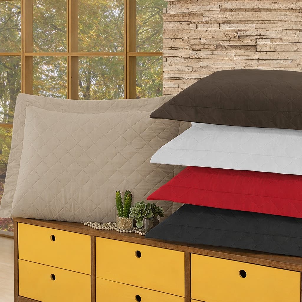 Porta Travesseiro 70cm x 50cm Matelassê Ultrassônico Kit 2 Unidades