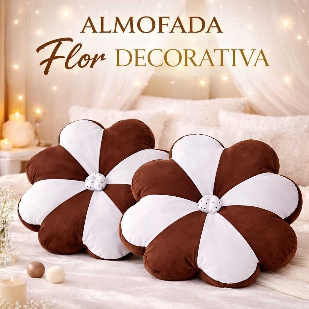 Almofada Flor 40x40cm Kit com 2 Almofadas o Par Casa Sala Sofá Quarto Feminino e Decoração com Zíper