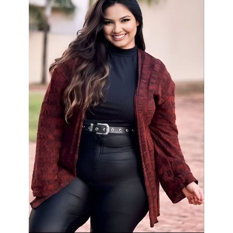 CASACO KIMONO  PLUS SIZE INVERNO AGASALHO FRIO TRICOT MESCLA