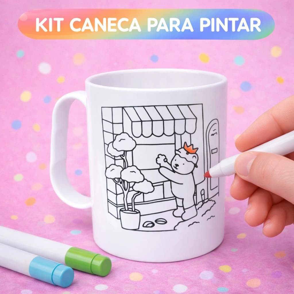 KIT 10 a 50 CANECAS PINTAR/COLORIR CACHORRO, PLÁSTICO 400ML DESENHO DIVERTIDO,PRESENTE,CRIANÇA
