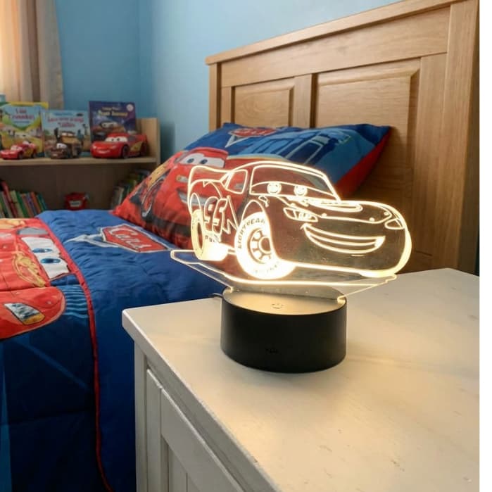 Luminária Led 3d | Carros Relâmpago Mac Queen | Abajur  luz noturna Presente Criativo Decoração