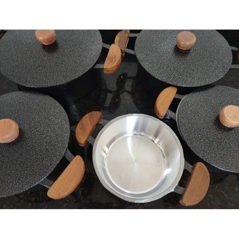 Jogo de panelas extang aluminio grosso, fundido com 5 peças