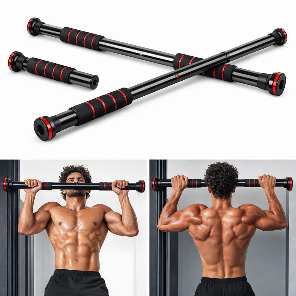 Barra De Porta Ajustável Eduimports Apoio Regulável 60 A 100cm Flexão Fixa Musculação Crossfit