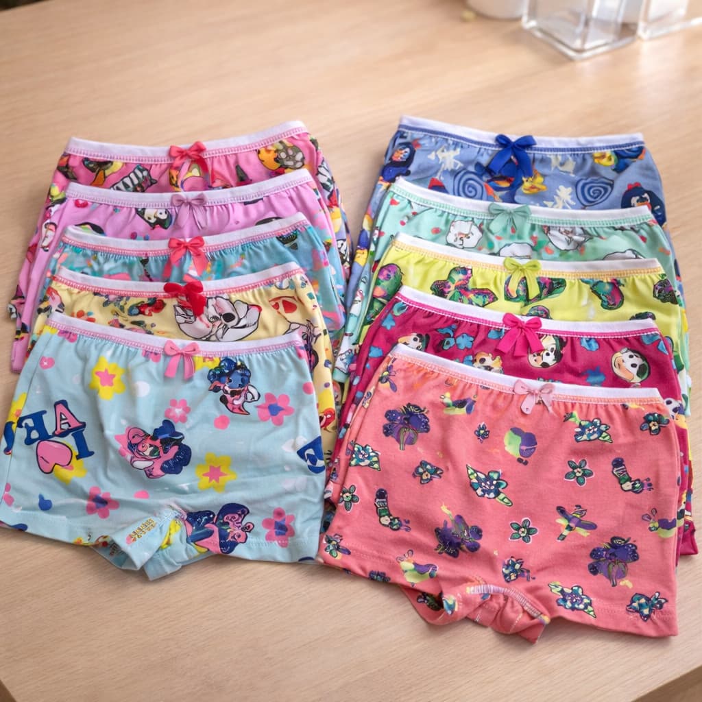 Kit 10 Calcinhas Infantil Estampadas Algodão Personagens Sortidas Alta Qualidade Maciez