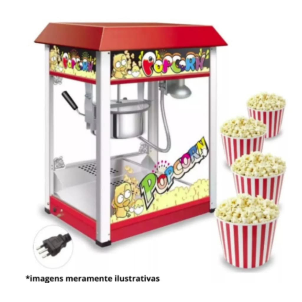 Pipoqueira Elétrica Antiaderente Vintage 110V ou 220V - Profissional PopCorn