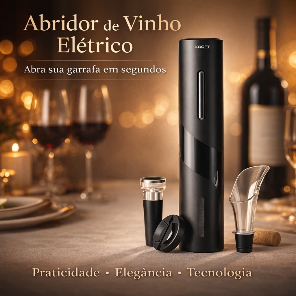 Kit Abridor De Vinho Elétrico  Ideal Para Saca Rolhas Elétrico Decanter Automatico Kit 4 Peças
