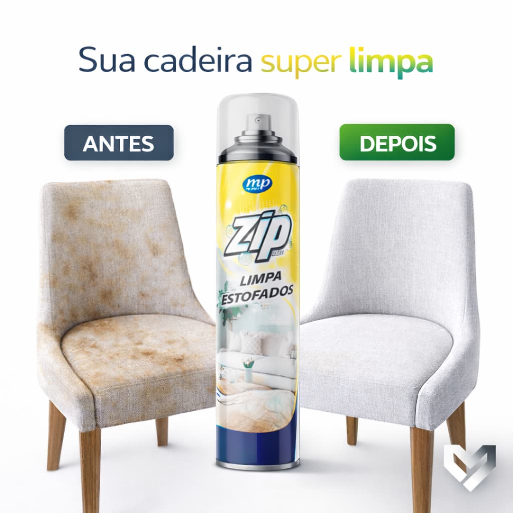 Spray Zip Clean a Seco Espuma Limpa Estofados Sofás Cadeiras  Remove Manchas Cheiro Fácil Aplicação