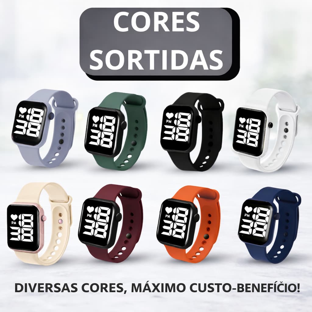 Kit 5 Relógios Digital SKMEI  Esportivo LED Resistente à Água Calendário Alarme Cronômetro (Cores
