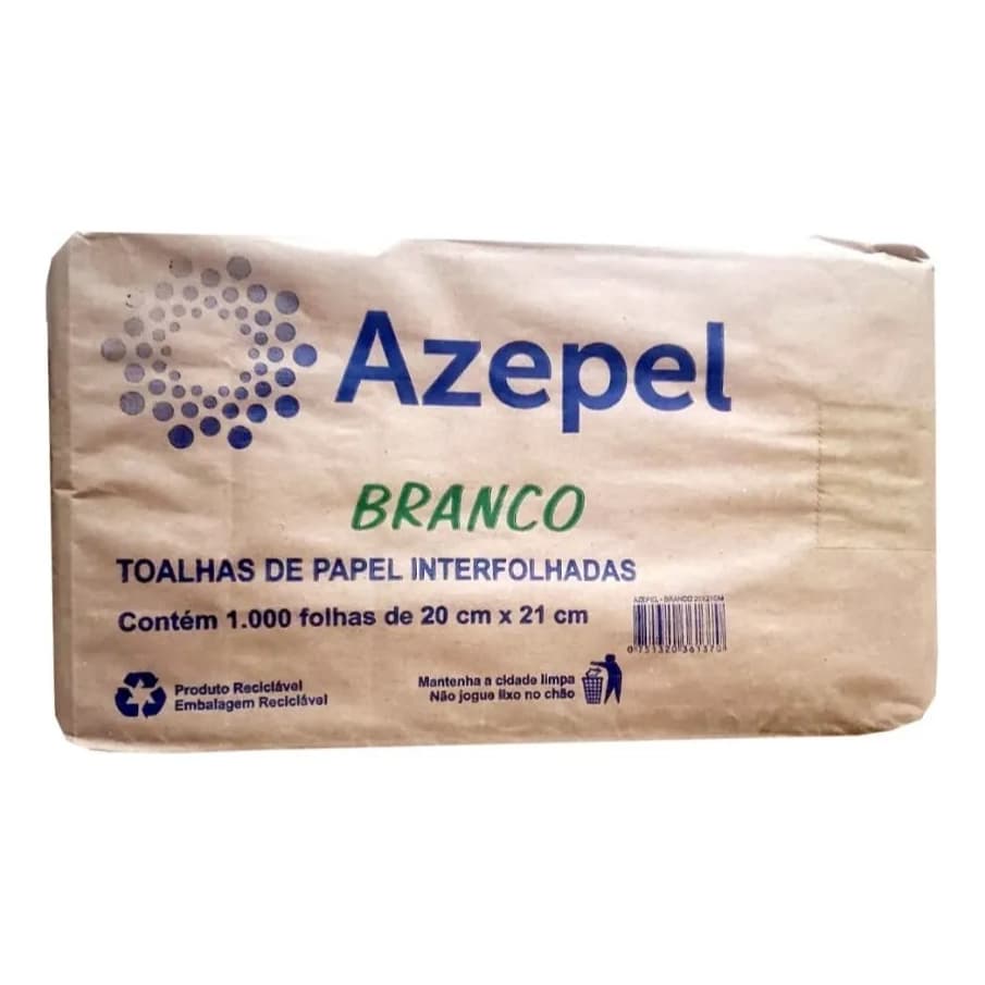 Papel Toalha Interfolha Branco 2 Dobras 20x21cm 1.000 Folhas