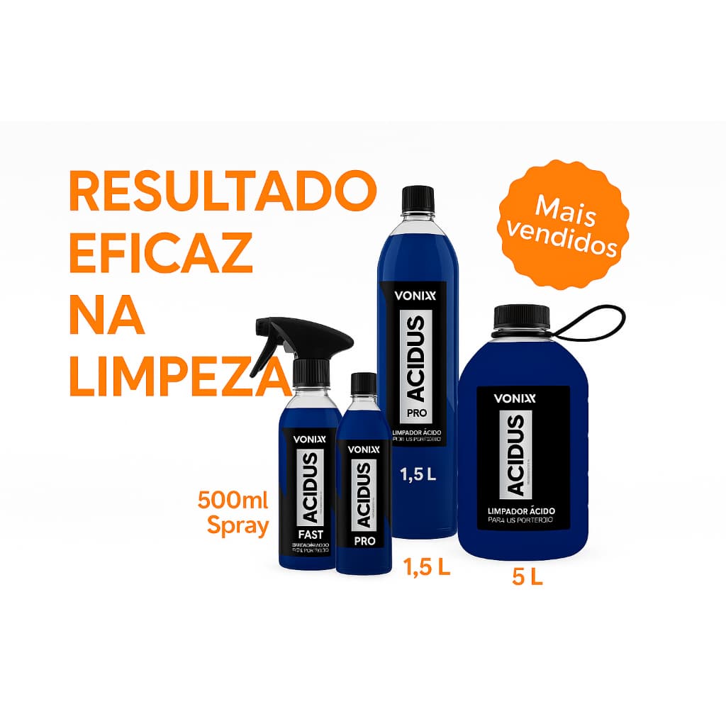 Acidus Fast e Pro Vonixx Desincrustante Acido Lava Motor Chassi