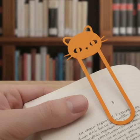 Marcador de Página Cara de Gatinho - Clip de Livro Personalizado Cat Lover