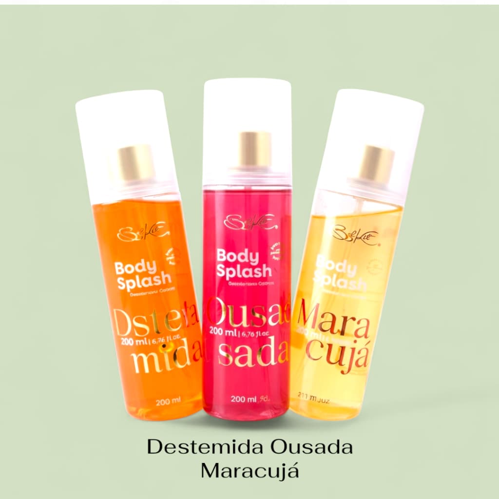 Body Splash Ousada, Destemida e Maracujá - Belkit 200ml- Alta Fixação, Perfumaria Fina, Dia a Dia
