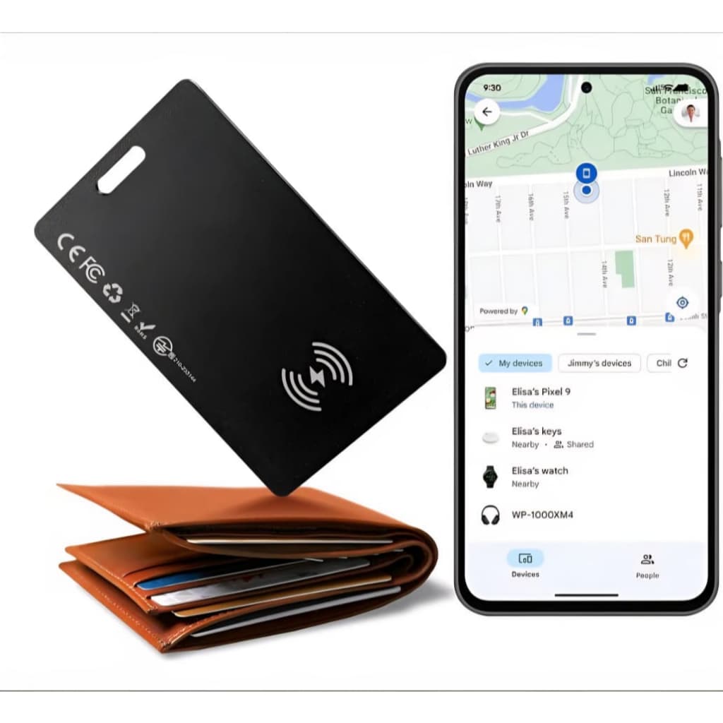 Cartão Tag Ultrafino GPS Localizador Slim para Carteira Mochila Viagem Sem Assinatura compatível com IOS find e Android