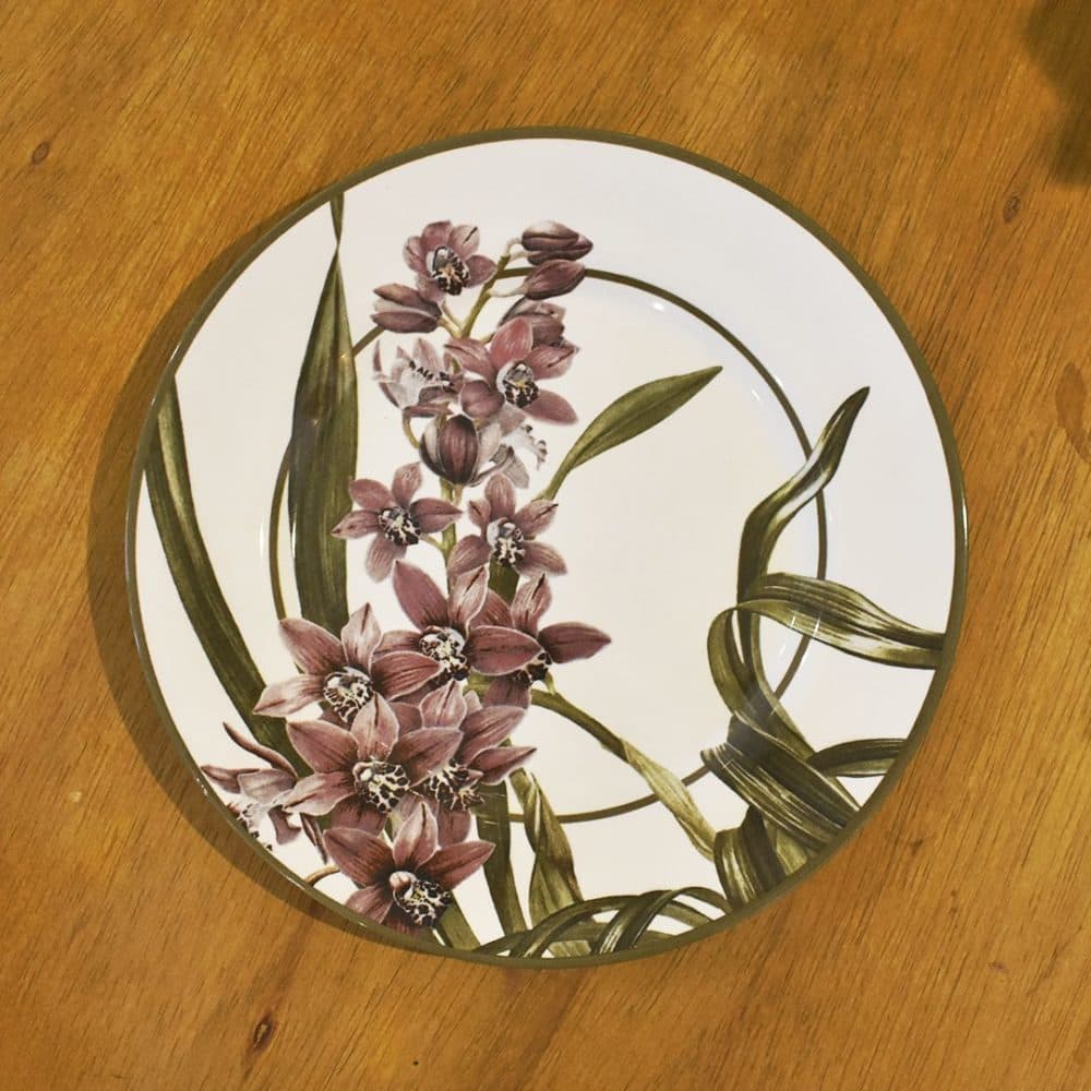 Prato Raso Orquídeas Porcelana 29cm - Alleanza
