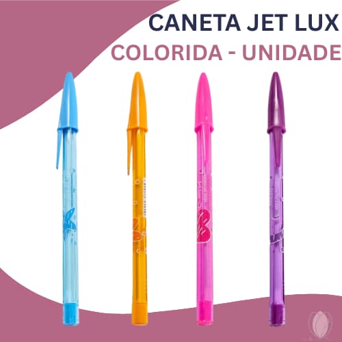 Caneta Esferográfica Colorida Jet Lux Compactor – Unidade – Escrita Macia e Cores Vibrantes