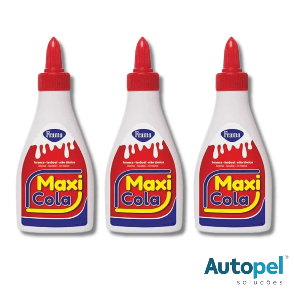 Kit Cola 40g Líquida Escolar Maxi  Branca Lavável Volta As Aulas