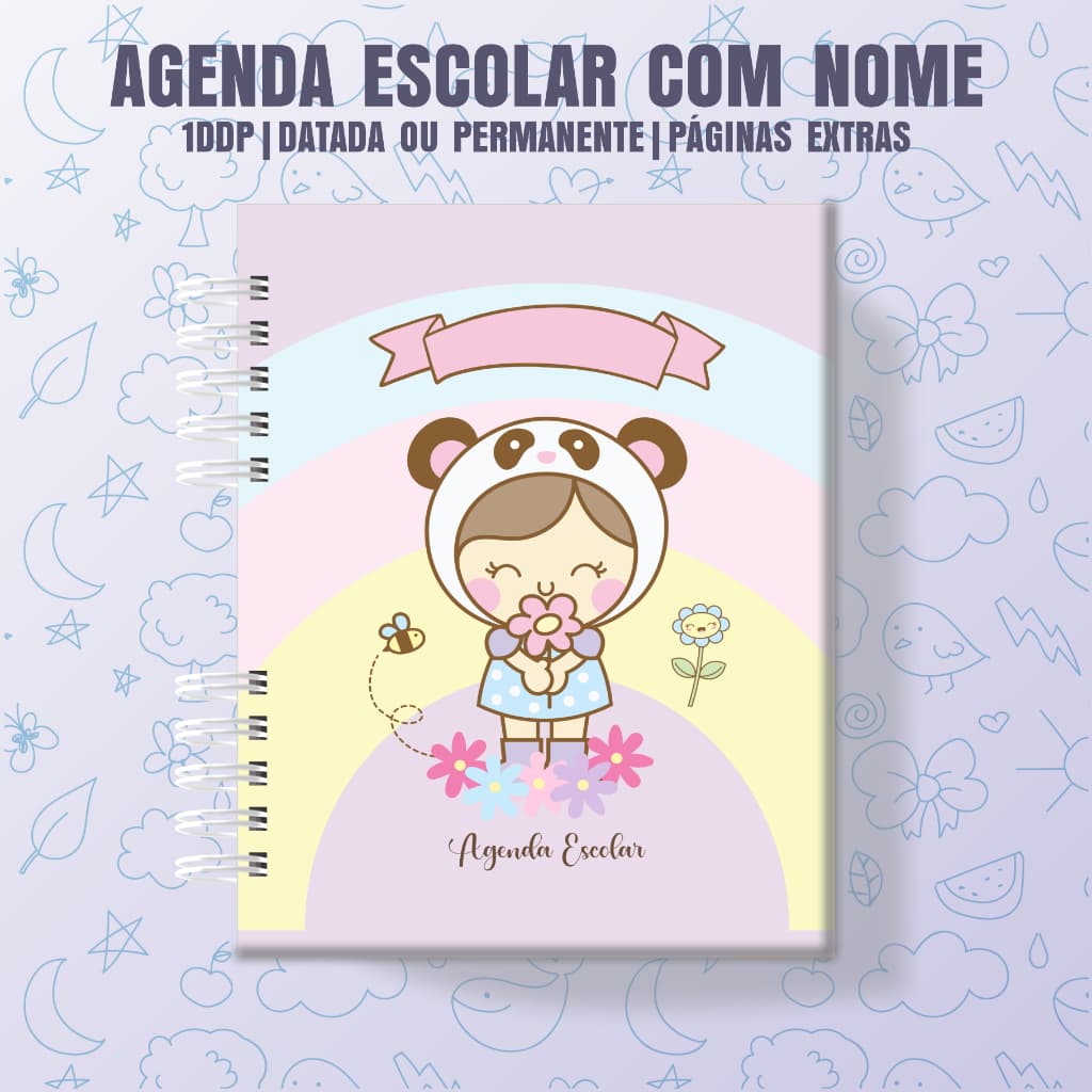 Agenda Escolar C/ Nome Datado ou Permanente - Menininha