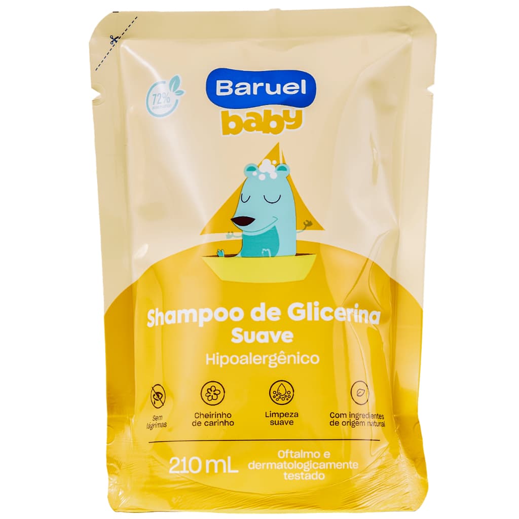 Refil Shampoo Glicerina Baruel Baby 210ml