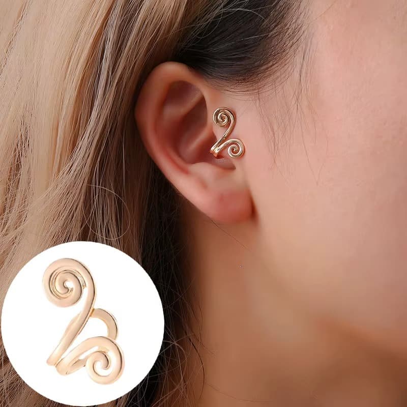Piercing Fake de Orelha Tragus Brinco Falso de Pressão Prata Dourado Preto Coreano Japonês