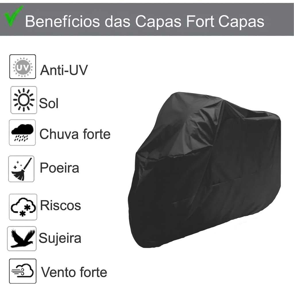 Capa de Cobrir Moto em Couro Forrada Impermeável Protetora Anti-Uv