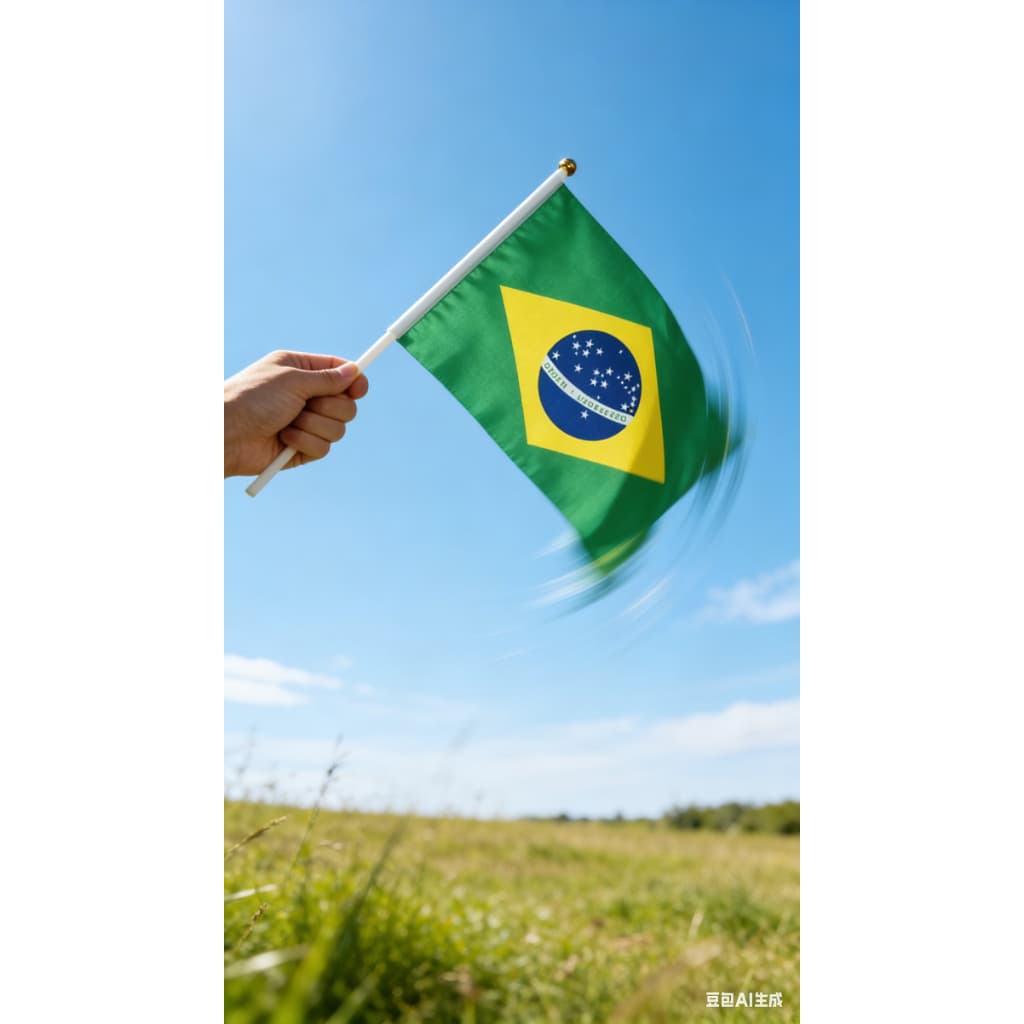 KIT 10 ,20 ,30 ,40, 50, Mini bandeiras de mão Bandeira Brasil 14X21