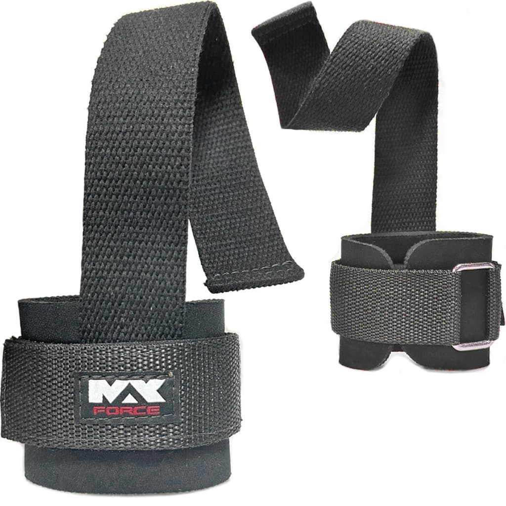 Strap com Munhequeira Fita Algodão regulagem com velcro Academia Max Force