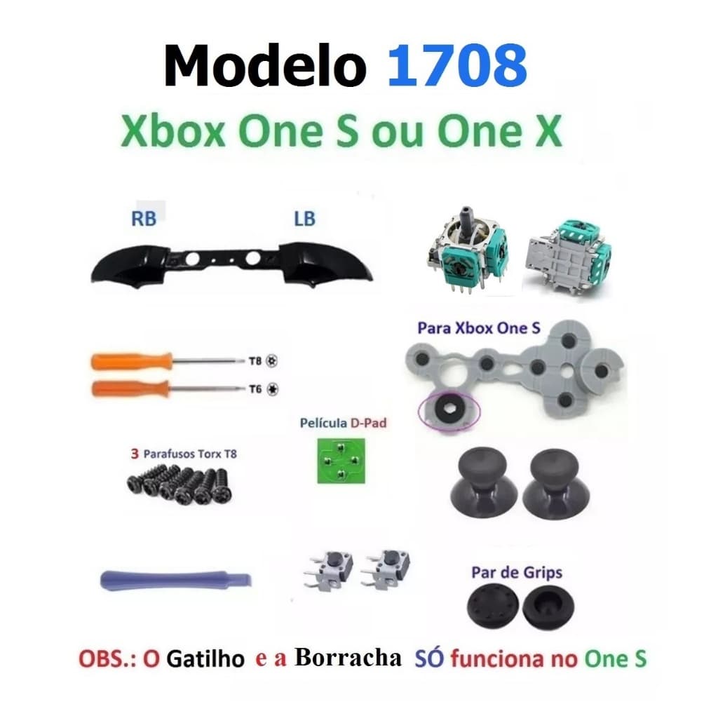 Kit peças controle Xbox One S 1708