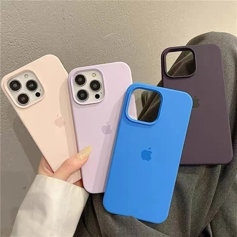 Capa Capinha para todos os iPhone 13, Pro e Pro Max Silicone Case Aveludado com Logo Apple