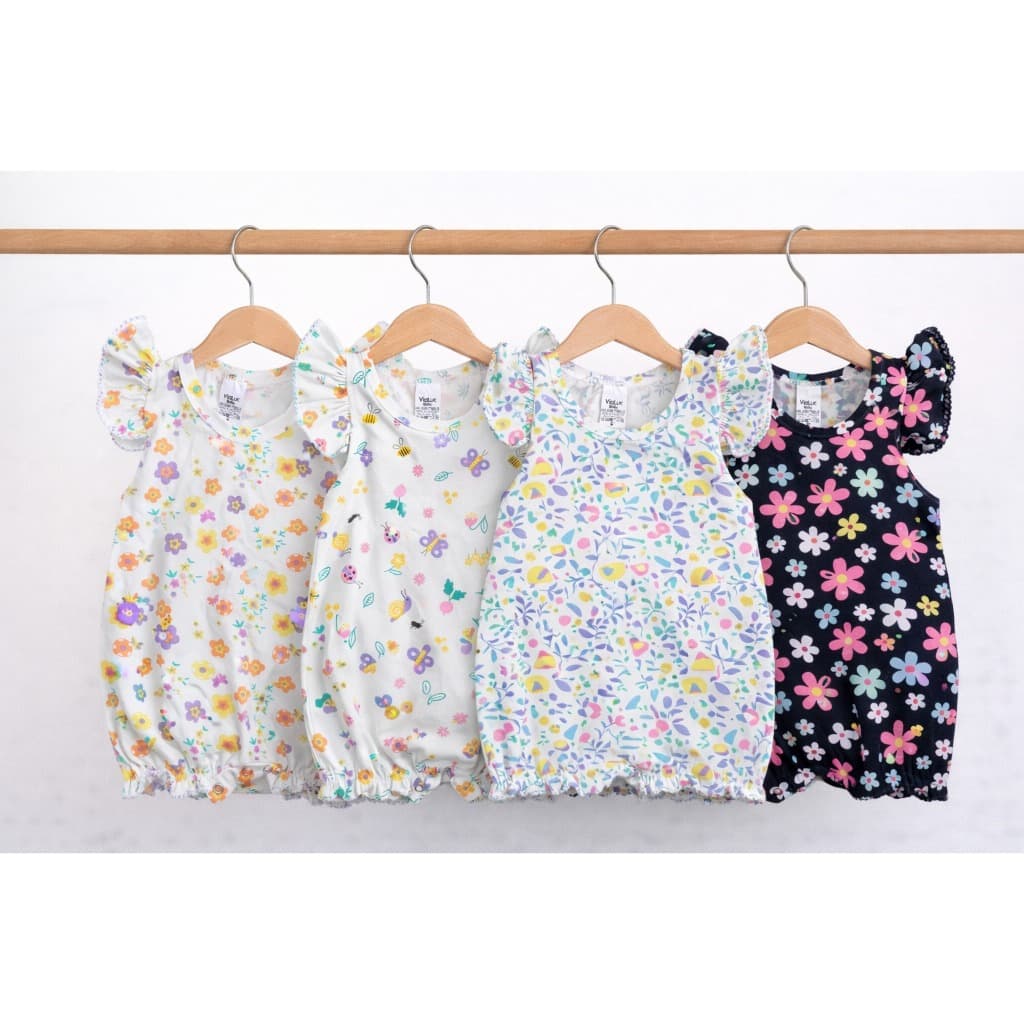 Macacão Bebê Menina Luxo Regata Infantil Feminino Enxoval para calor verão rn ao g