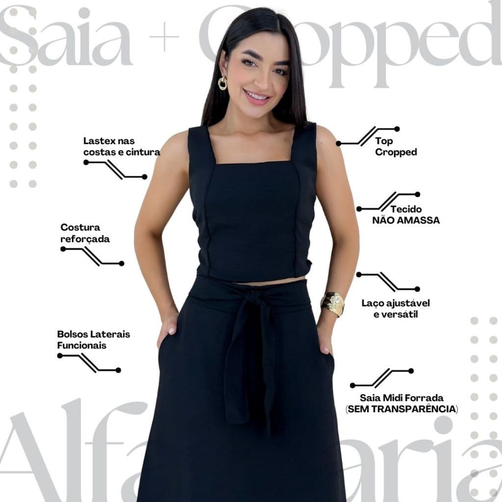 Conjunto Feminino Alfaiataria Tendência 2026 Midi Elegante