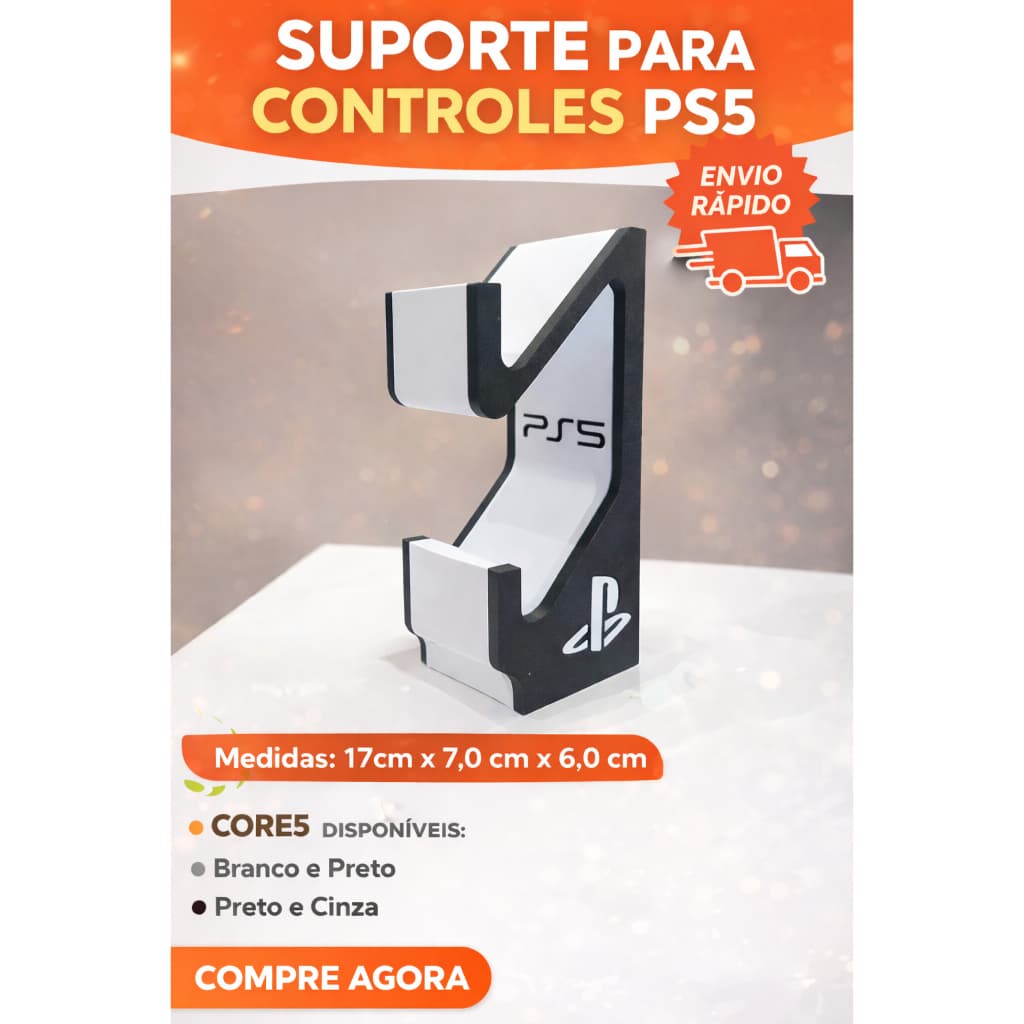 Suporte Controle PS5 Base Organizador Video Game Para 2 Controles Duplo Acessórios Playstation 5 Base para Controle PS5
